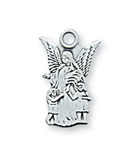 Sterling Guardian Angel Baby Pendant Boxed - L465B