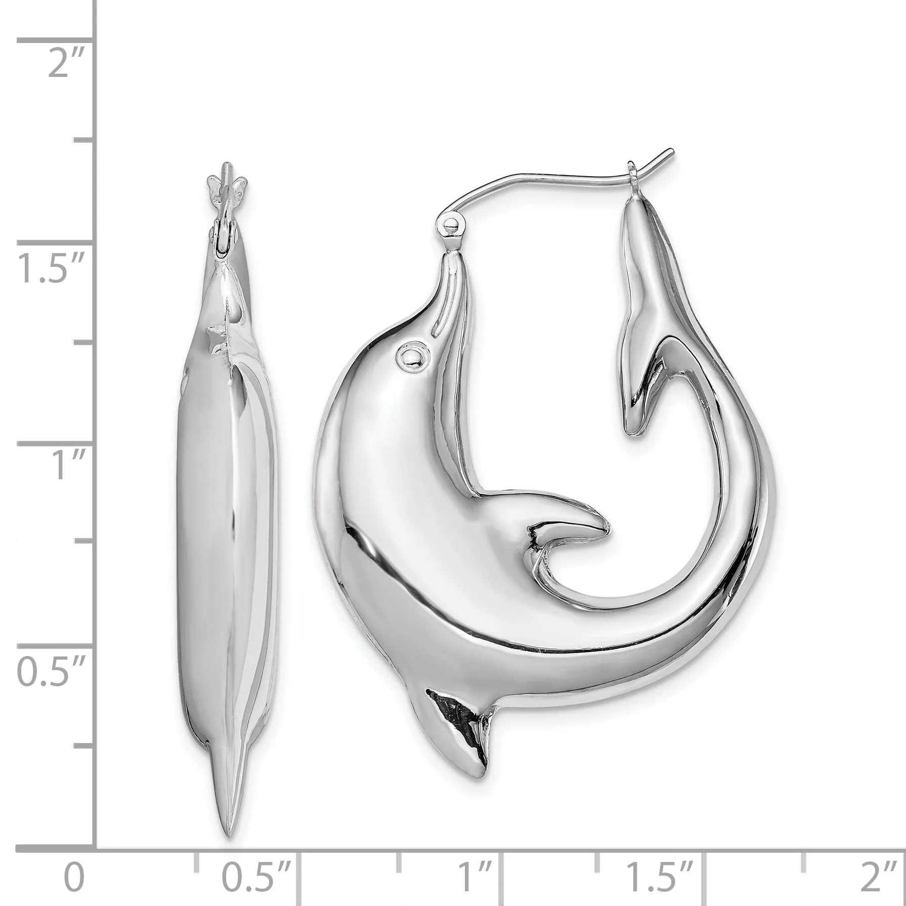 Sterling Silver Dolphin Hoop Earrings