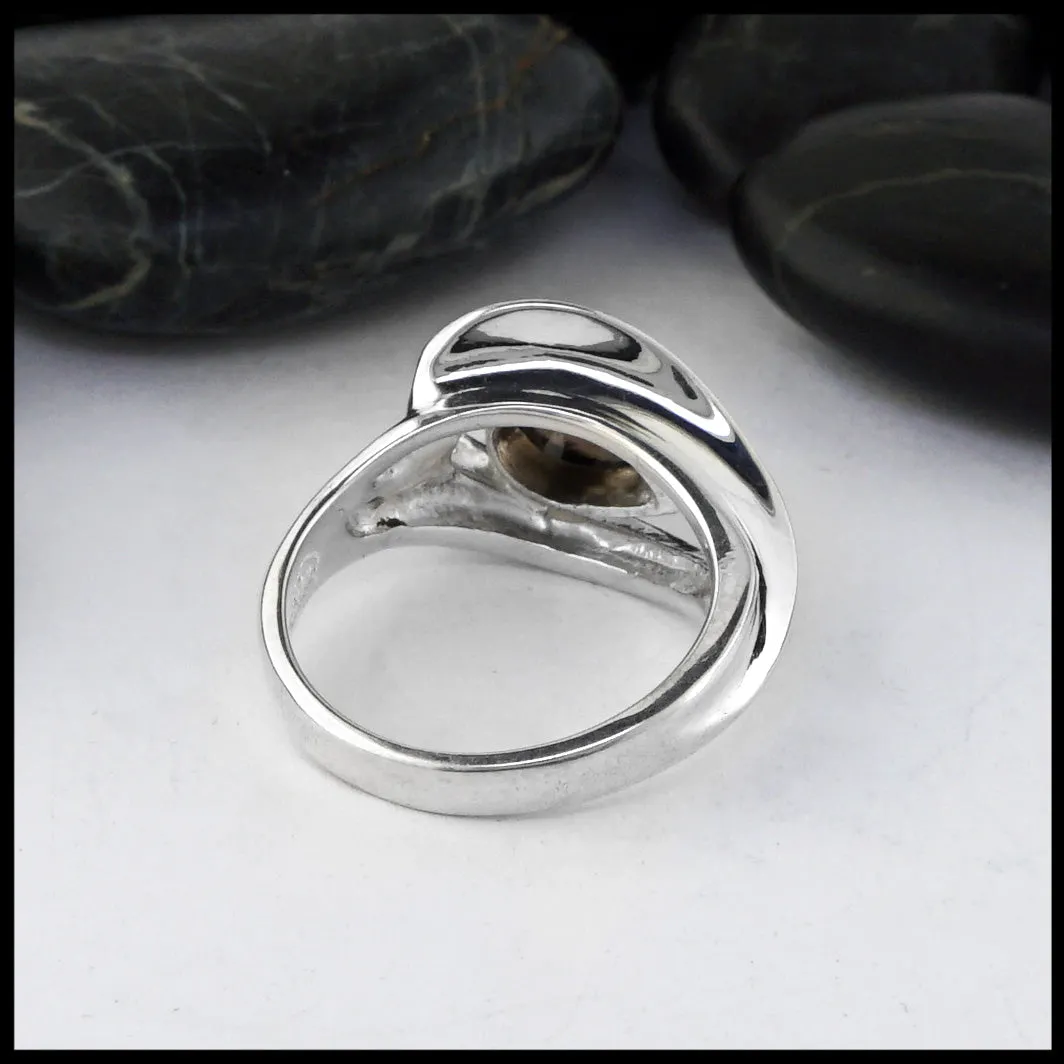 Sterling Silver Ring with Smokey Topaz