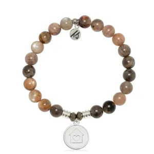 T. Jazelle Home is Where the Heart is Charm Bracelet - Sand Moonstone