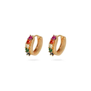 THE MINI COLORED STONE HUGGIE EARRINGS