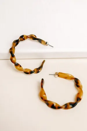 Tortoise Shell Twist Earrings