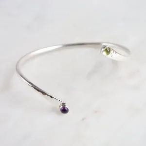 Twist Bangle With Peridot & Amethyst Bracelet