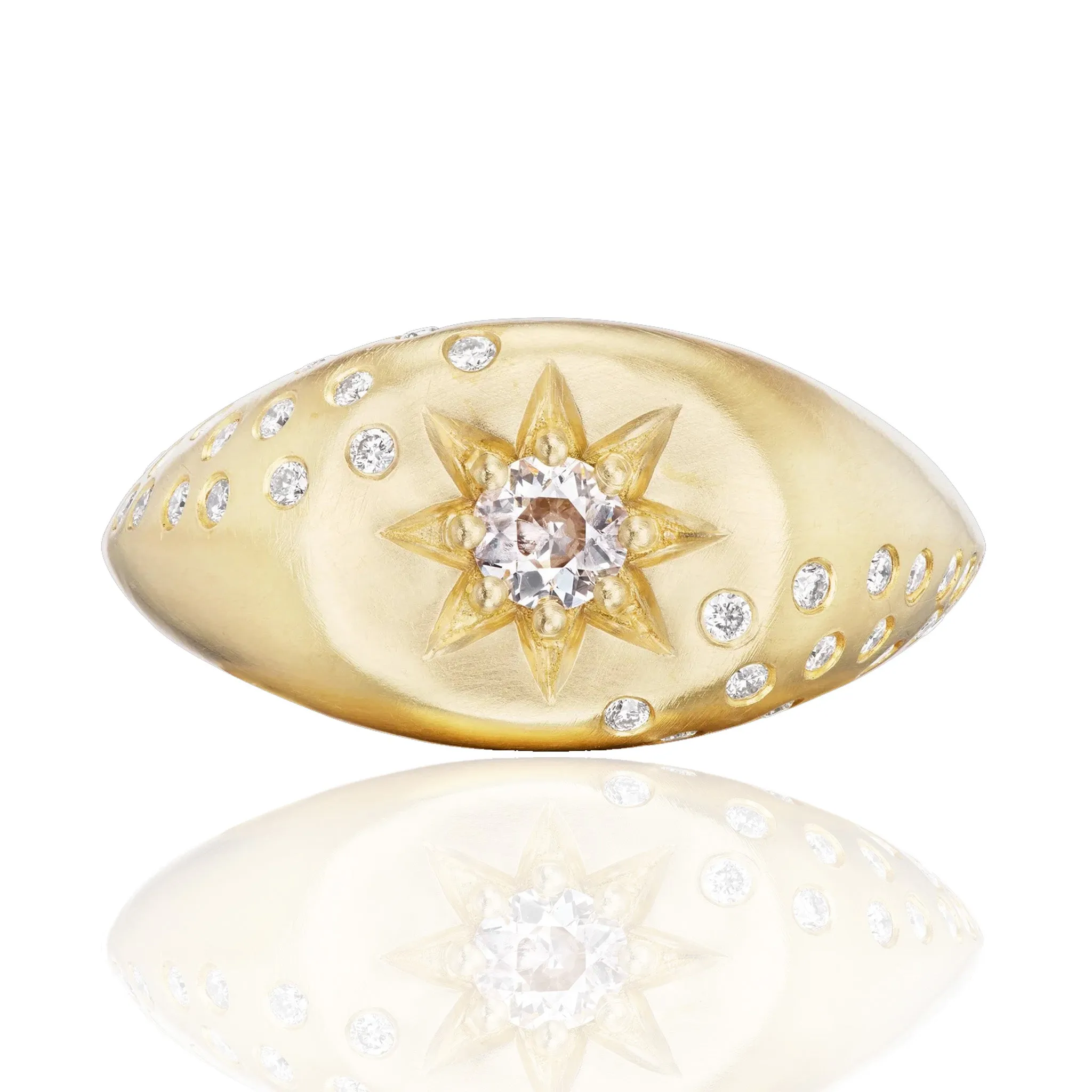 Victorian Star Signet Ring with Diamonds