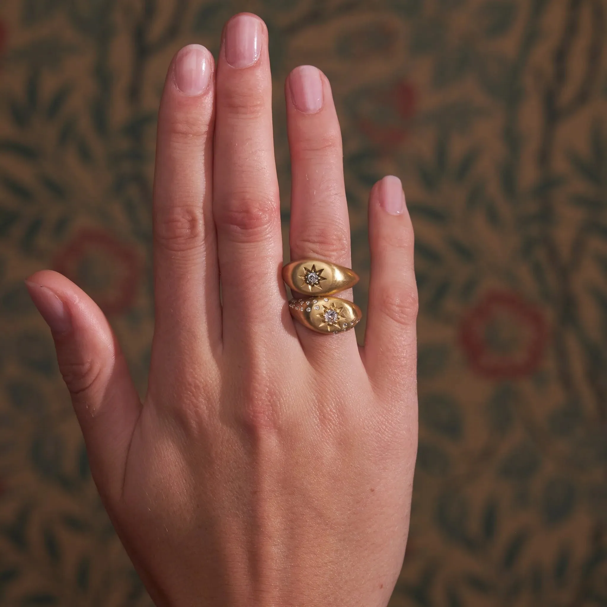 Victorian Star Signet Ring with Diamonds