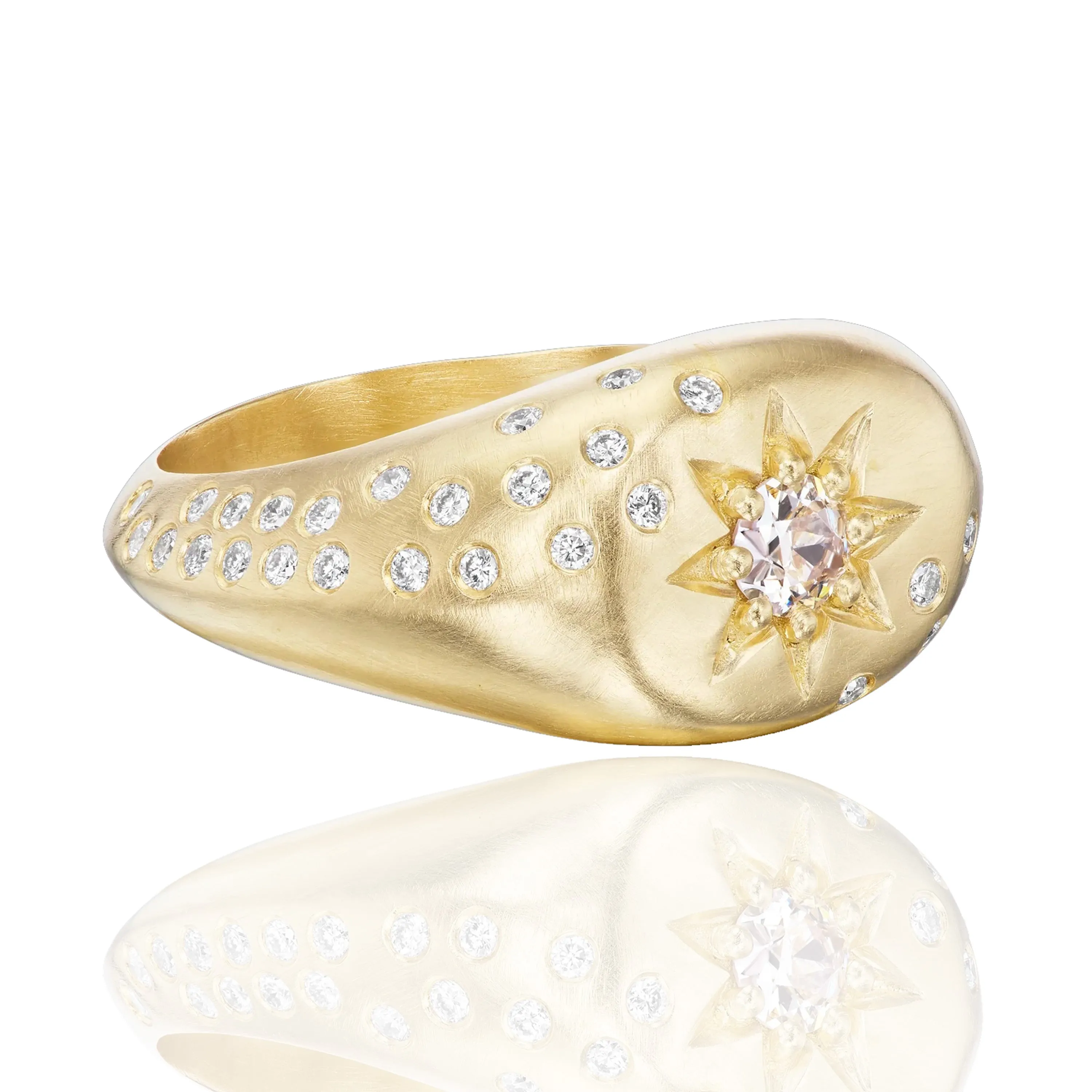 Victorian Star Signet Ring with Diamonds