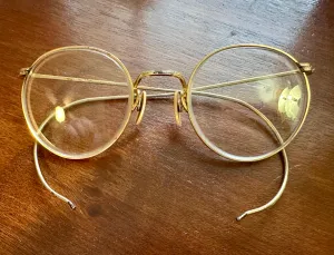 Vintage Antique 1/20 12k Yellow Gold Filled Ful-Vue Glasses Eyeglasses Wire Rim