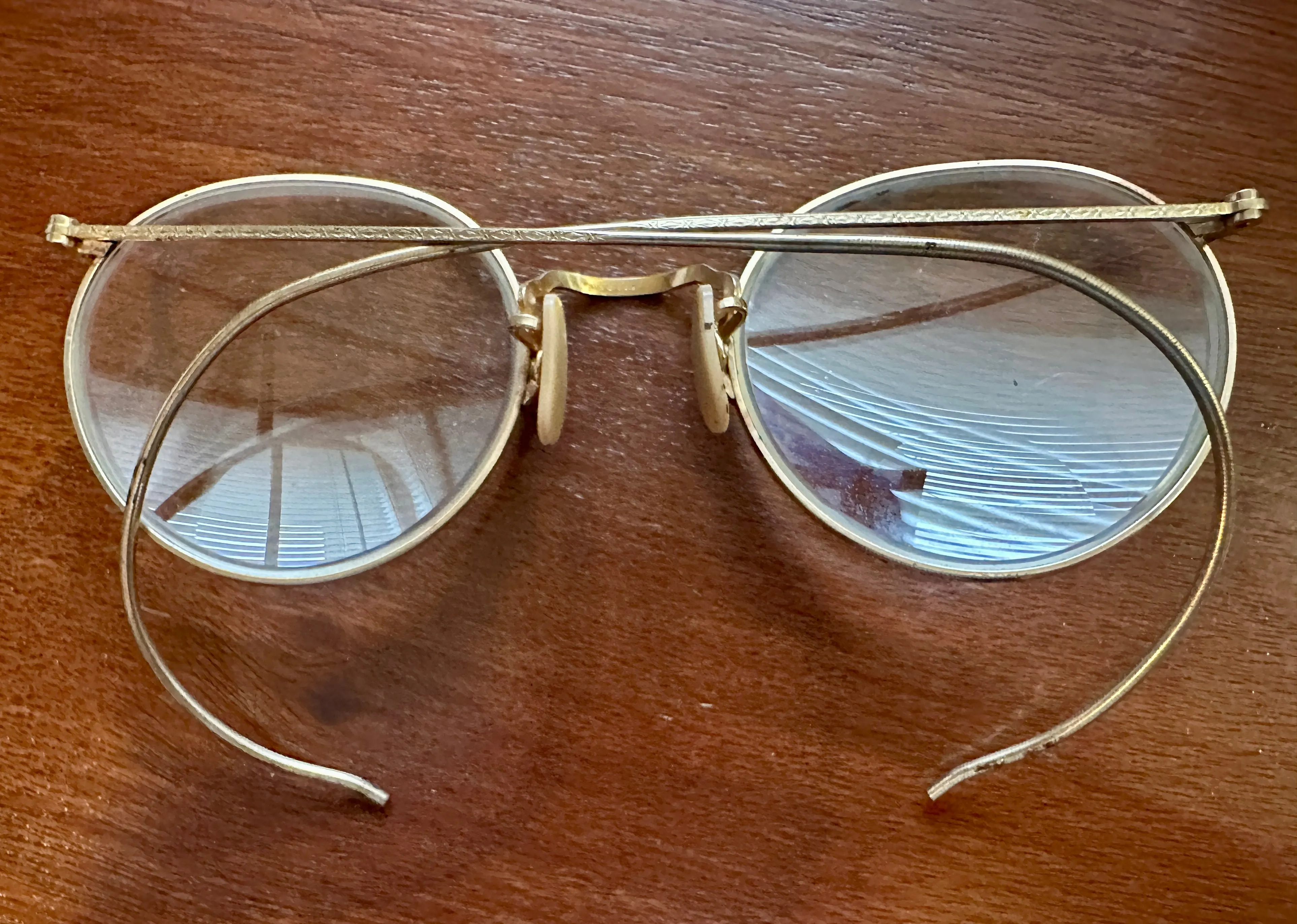 Vintage Antique 1/20 12k Yellow Gold Filled Ful-Vue Glasses Eyeglasses Wire Rim