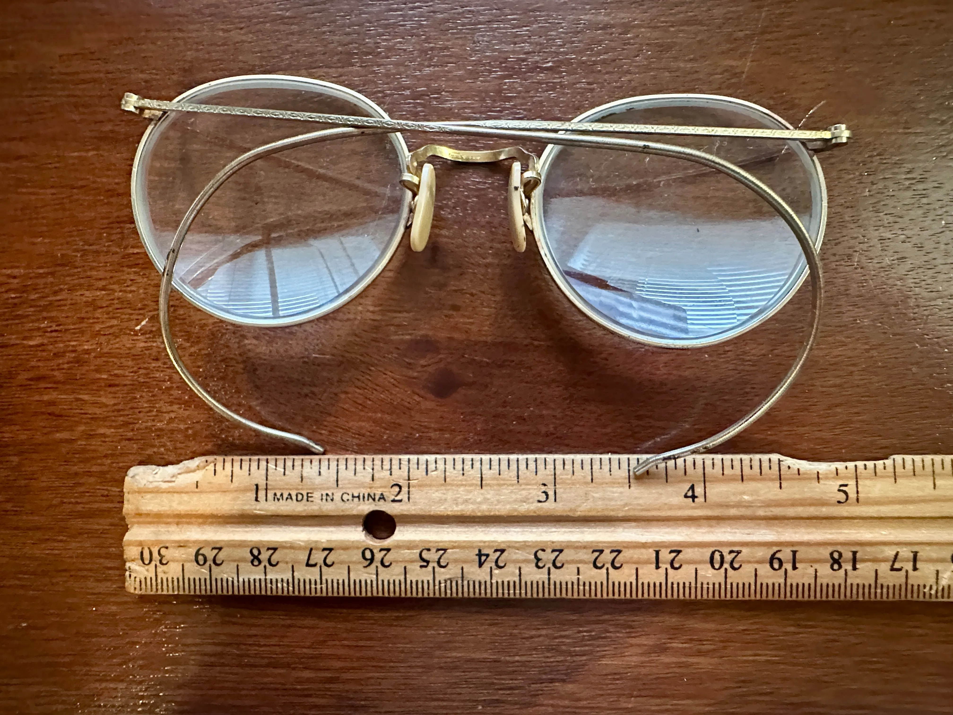 Vintage Antique 1/20 12k Yellow Gold Filled Ful-Vue Glasses Eyeglasses Wire Rim