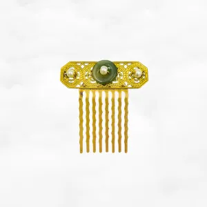 Vintage Style Jade Hair Comb