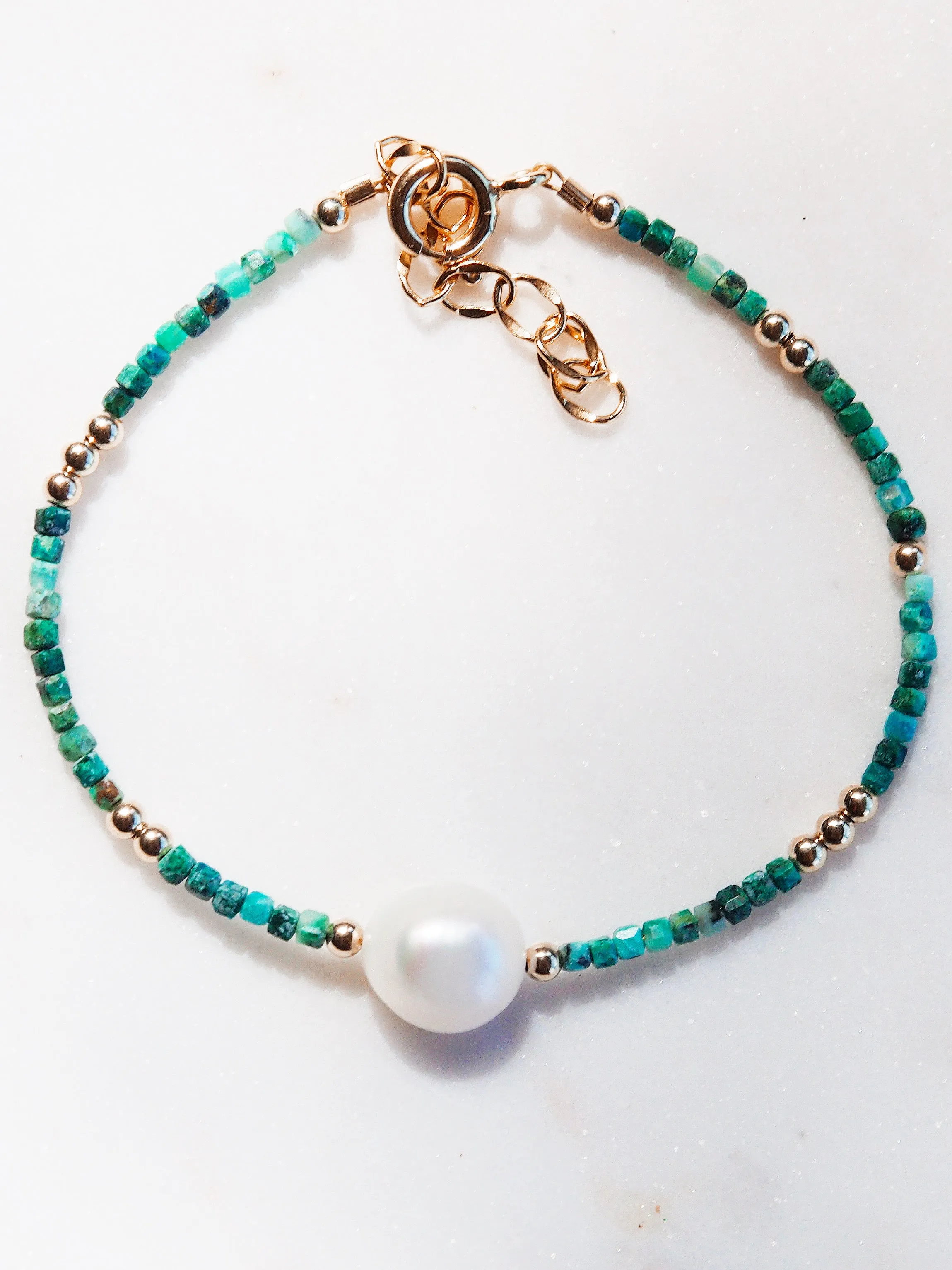 White Pearl and Gemstone Bracelet - Haukea