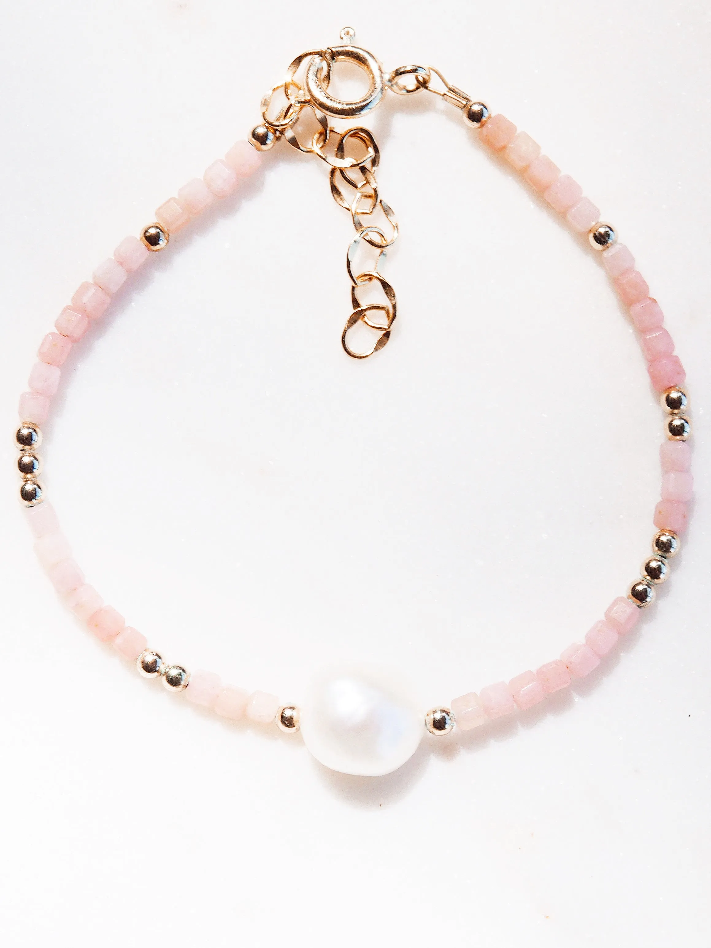 White Pearl and Gemstone Bracelet - Haukea