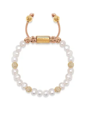 Women's Beaded Bracelet with Pearl and Gold