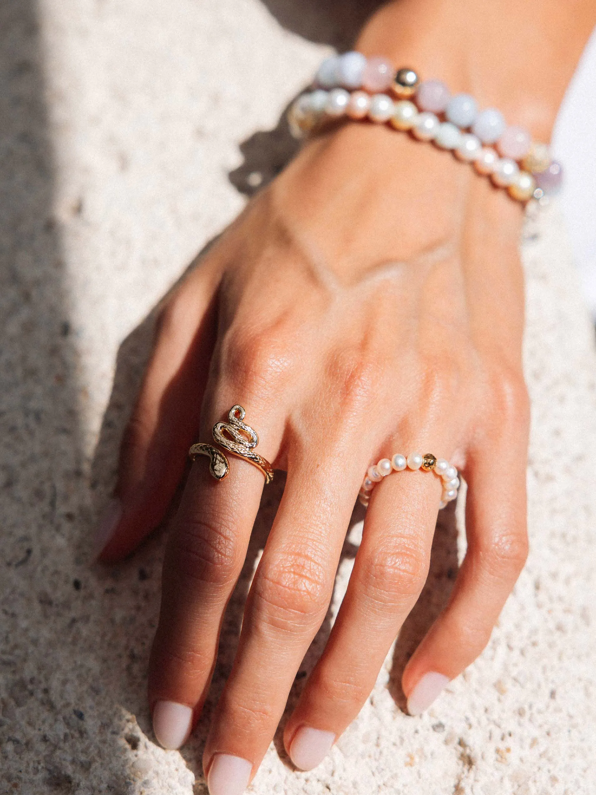 Women's Beaded Pearl Ring